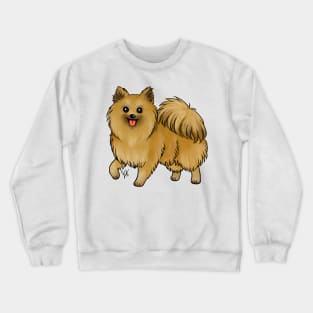 Dog - Pomeranian - Brown Crewneck Sweatshirt